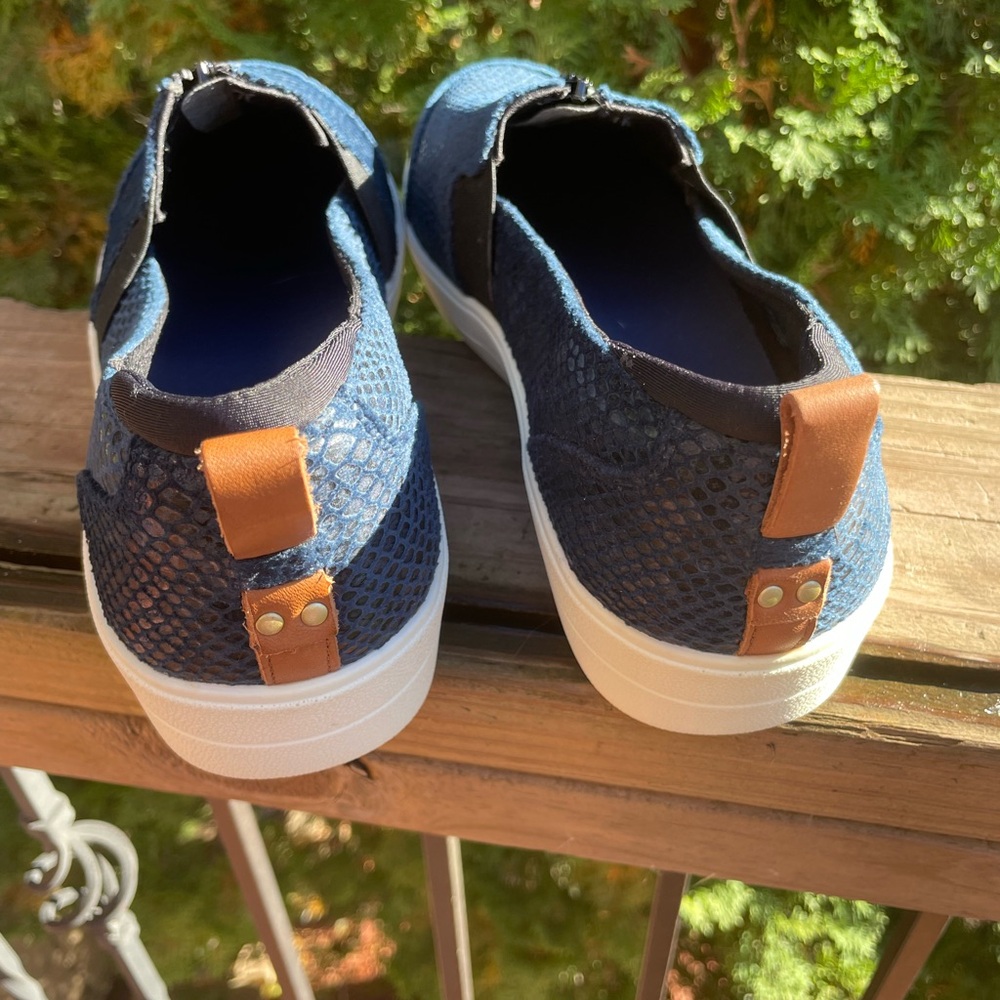 Ryka Blue Textured Slip-On Sneakers